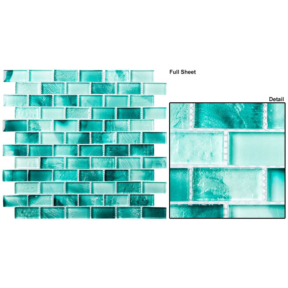 Bellagio - Natural Beauty Collection Glass Brick Mosaic - Red Sea