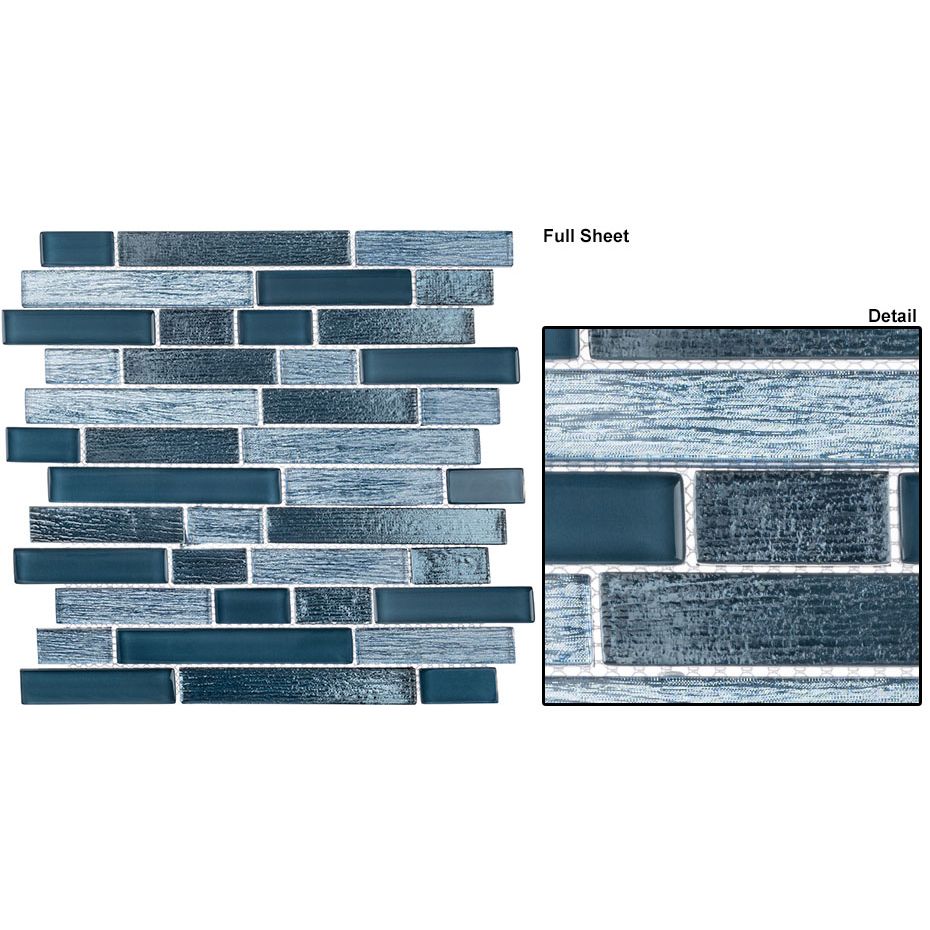  Frost Plaza Collection - Glass Brick Mosaic - Admiral Blue