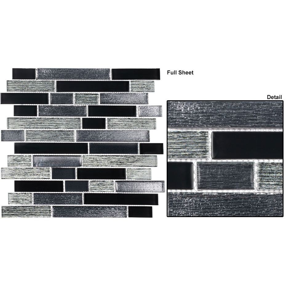 Frost Plaza Collection - Glass Brick Mosaic - Tuxedo Gala