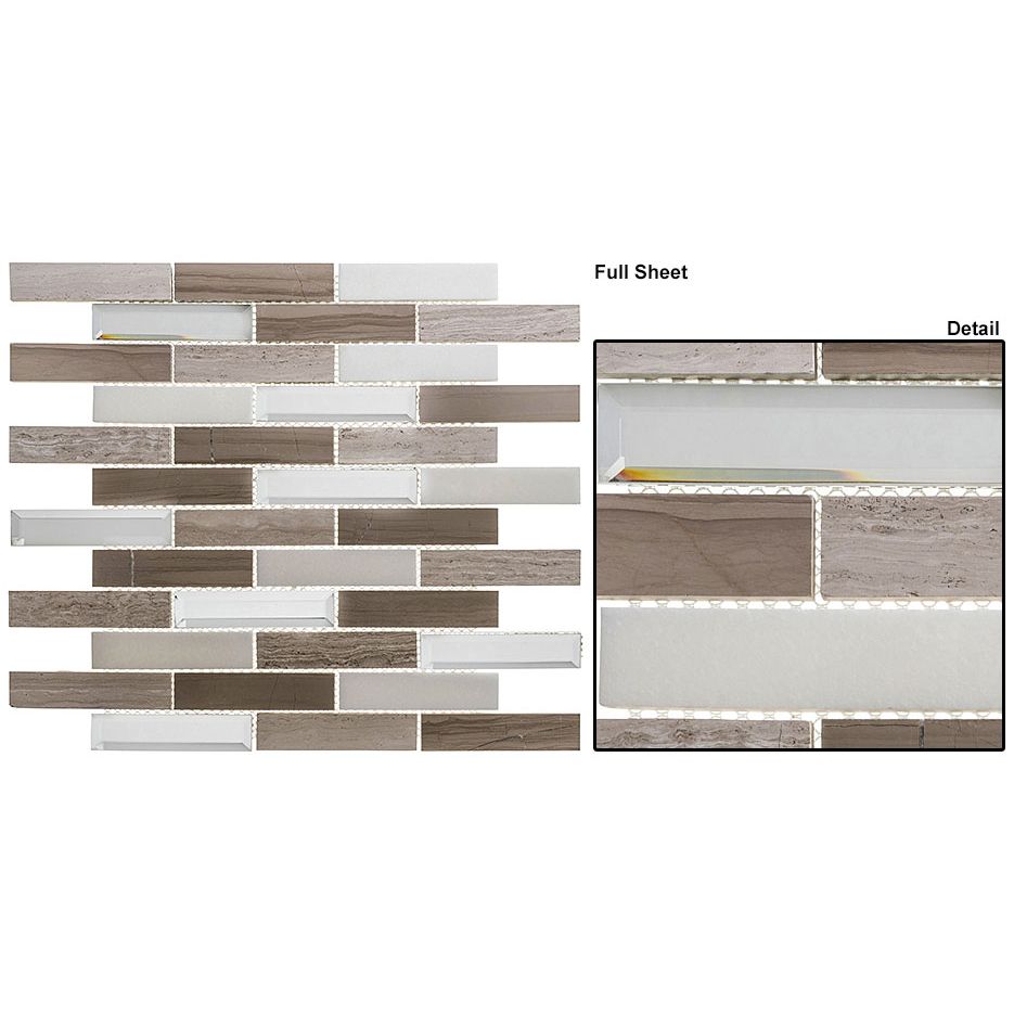 Beveled Castle Collection - Glass Brick Mosaic - Buckingham