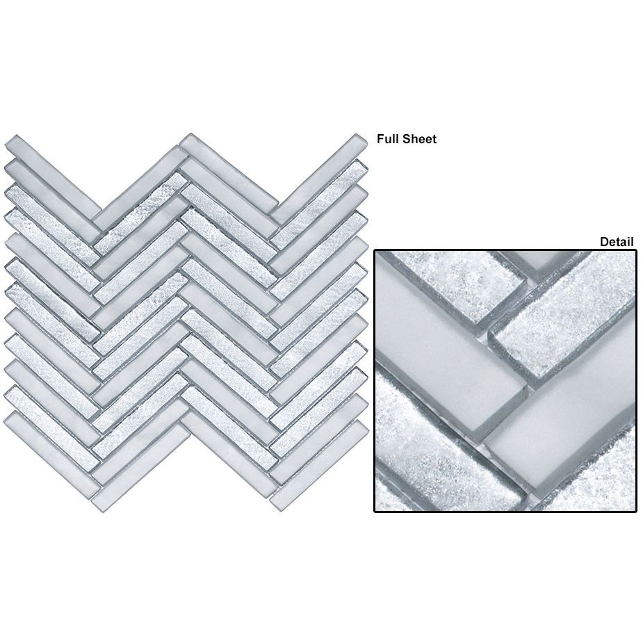 Waikiki Season Collection - Glass Herringbone Mosaic - Lehai Gem