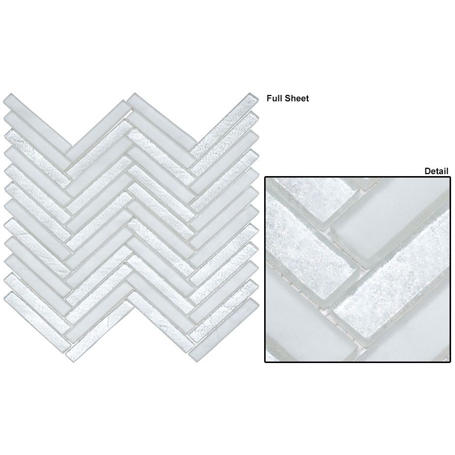 Waikiki Season Collection - Glass Herringbone Mosaic - Alawai Shine