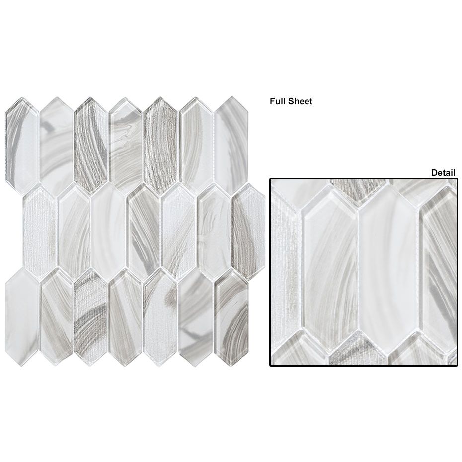 Circa Parthenon Collection - Glass Picket Mosaic - Alabaster