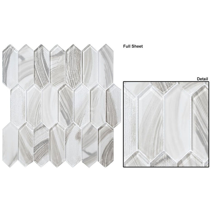 Circa Parthenon Collection - Glass Picket Mosaic - Alabaster