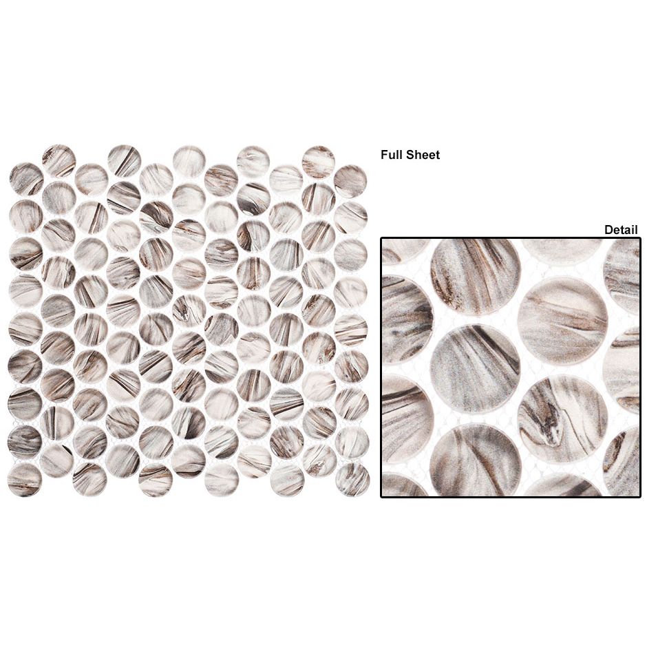 Bellagio - Spheres Collection - Glass Penny Round Mosaic - Raphaello