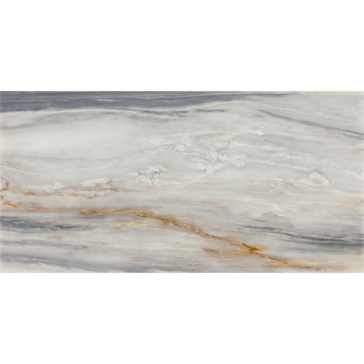 Daltile - Gamma 24 in. x 48 in. Natural Stone Tile - Polished Azure