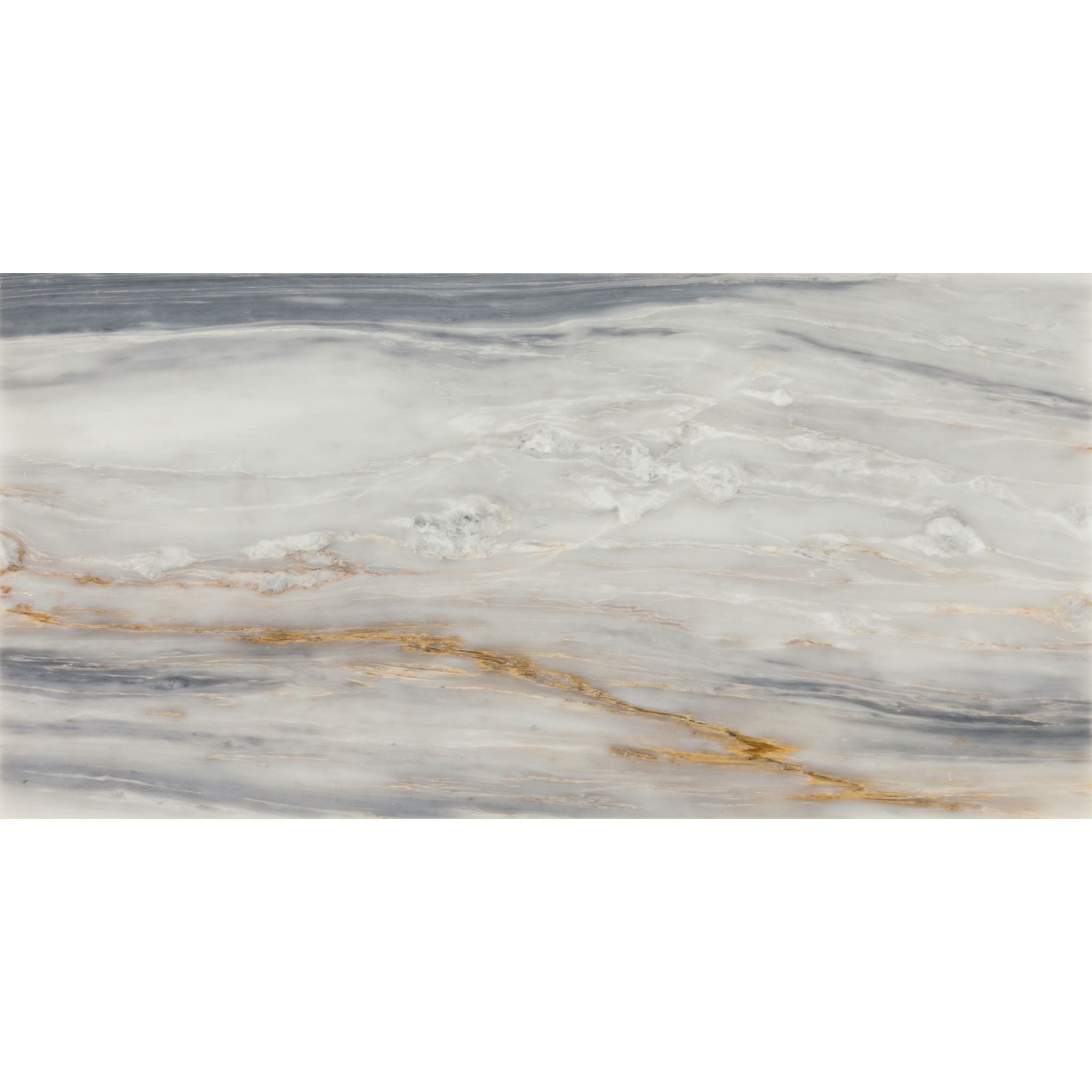 Daltile - Gamma 24 in. x 48 in. Natural Stone Tile - Polished Azure