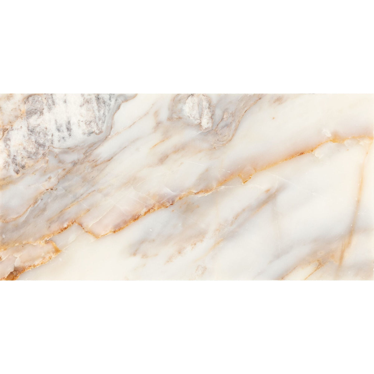 Daltile - Gamma 24 in. x 48 in. Natural Stone Tile - Polished Bella