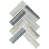 See Daltile - Gamma 2 in. x 6 in. Natural Stone Herringbone Mosaic - Azure