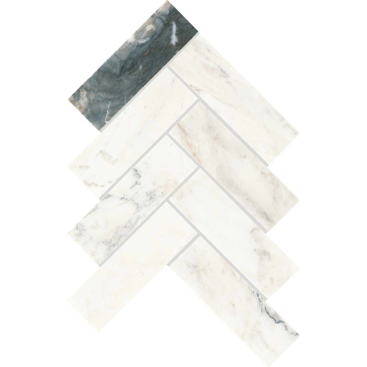 Daltile - Gamma 2 in. x 6 in. Natural Stone Herringbone Mosaic - Illusive