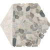 See Daltile - Pebble Oasis Natural Stone Mosaic - Tri-Hex - Coal