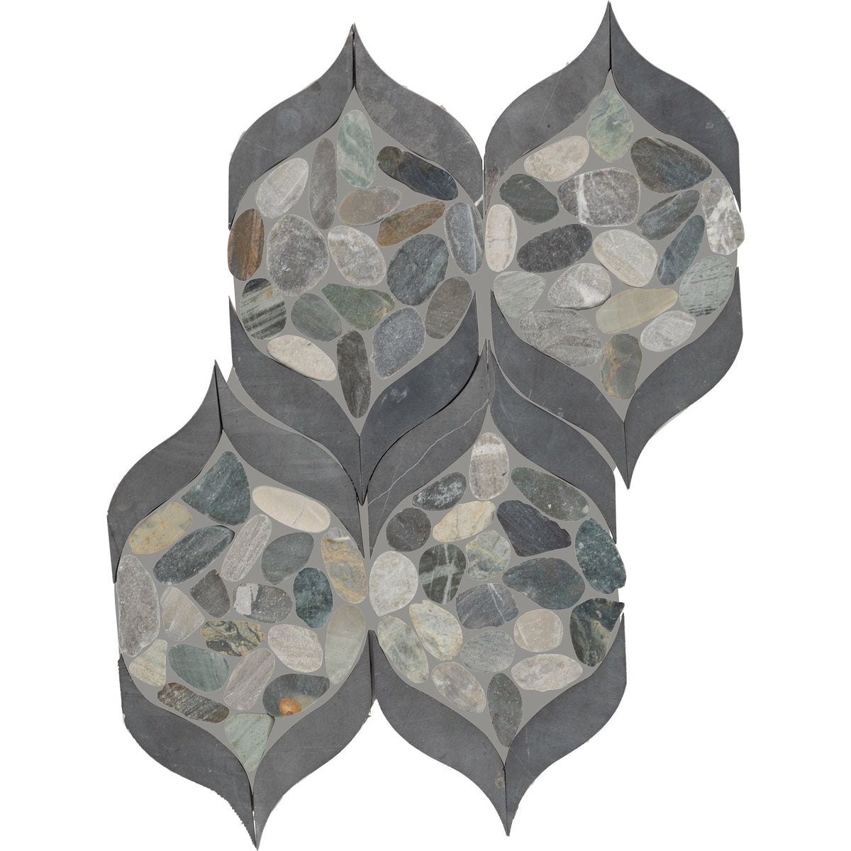 Daltile - Pebble Oasis Natural Stone Mosaic - Petal Pebble - Coastal