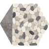 See Daltile - Pebble Oasis Natural Stone Mosaic - Tri-Hex - Harbor