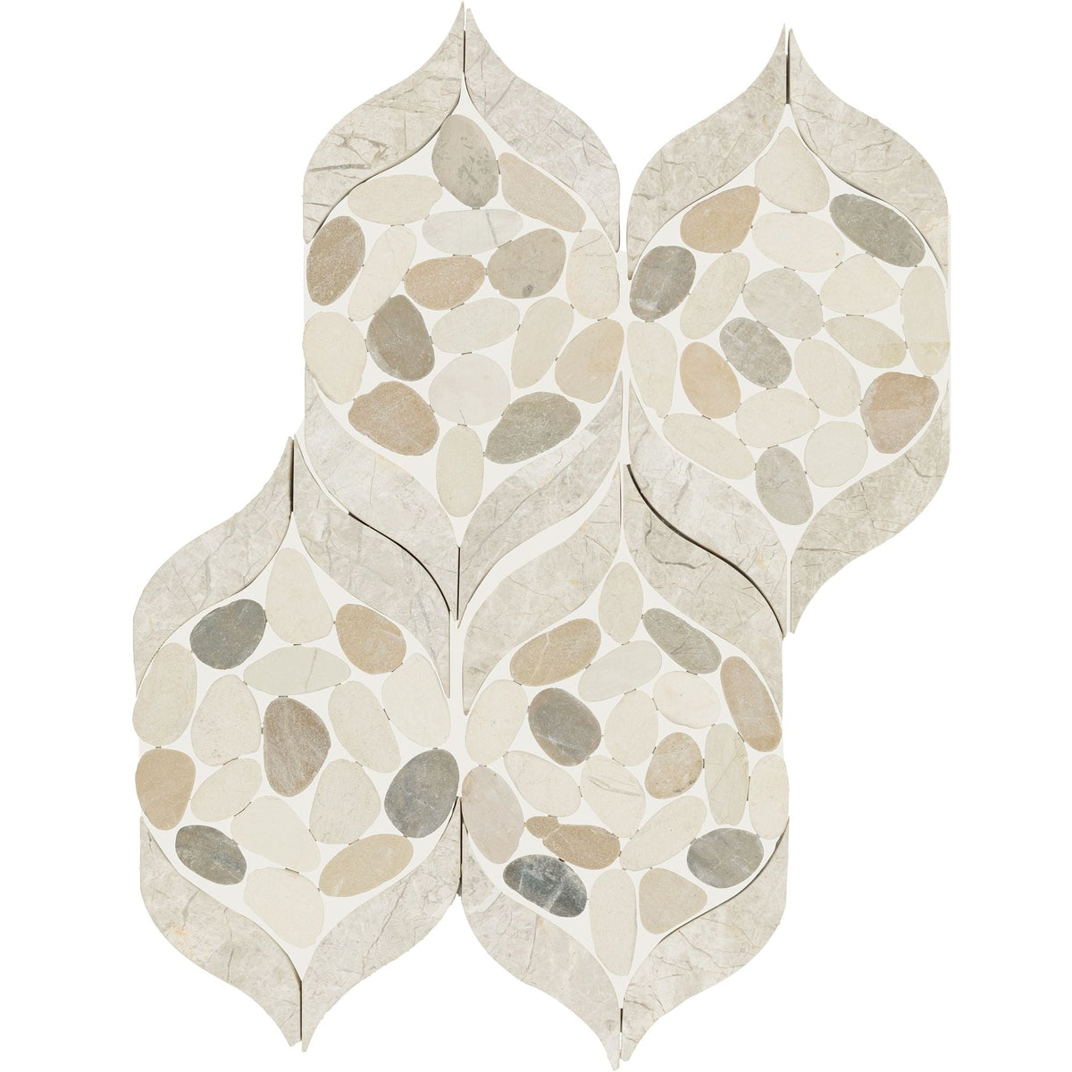 Daltile - Pebble Oasis Natural Stone Mosaic - Petal Pebble - Seashell