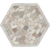 See Daltile - Pebble Oasis Natural Stone Mosaic - Framed Hex - Seashell